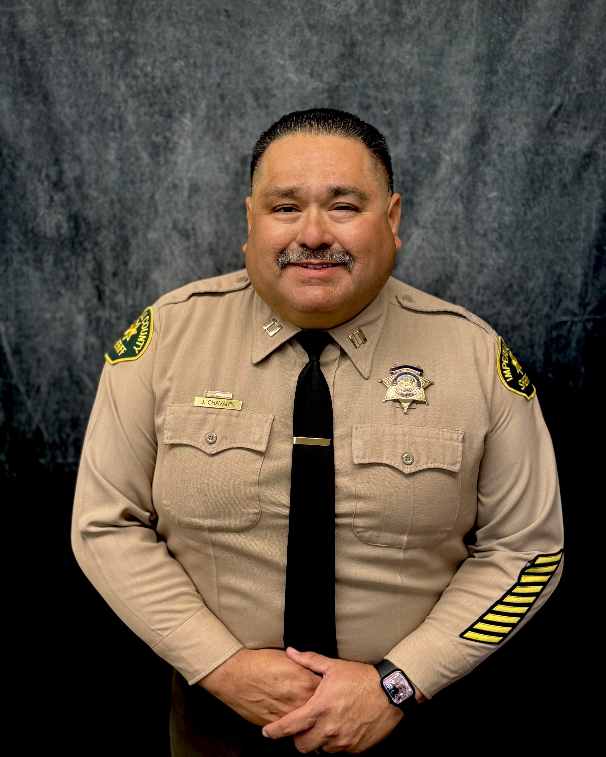Correctional Captain Juan Chavarin in formal dress uniform